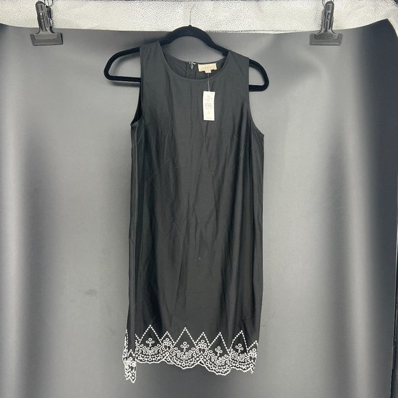 LOFT Dresses & Skirts - NWT! LOFT Black Tank Dress with White Embroidery